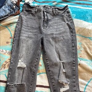 Women's Distressed Gray Jeans